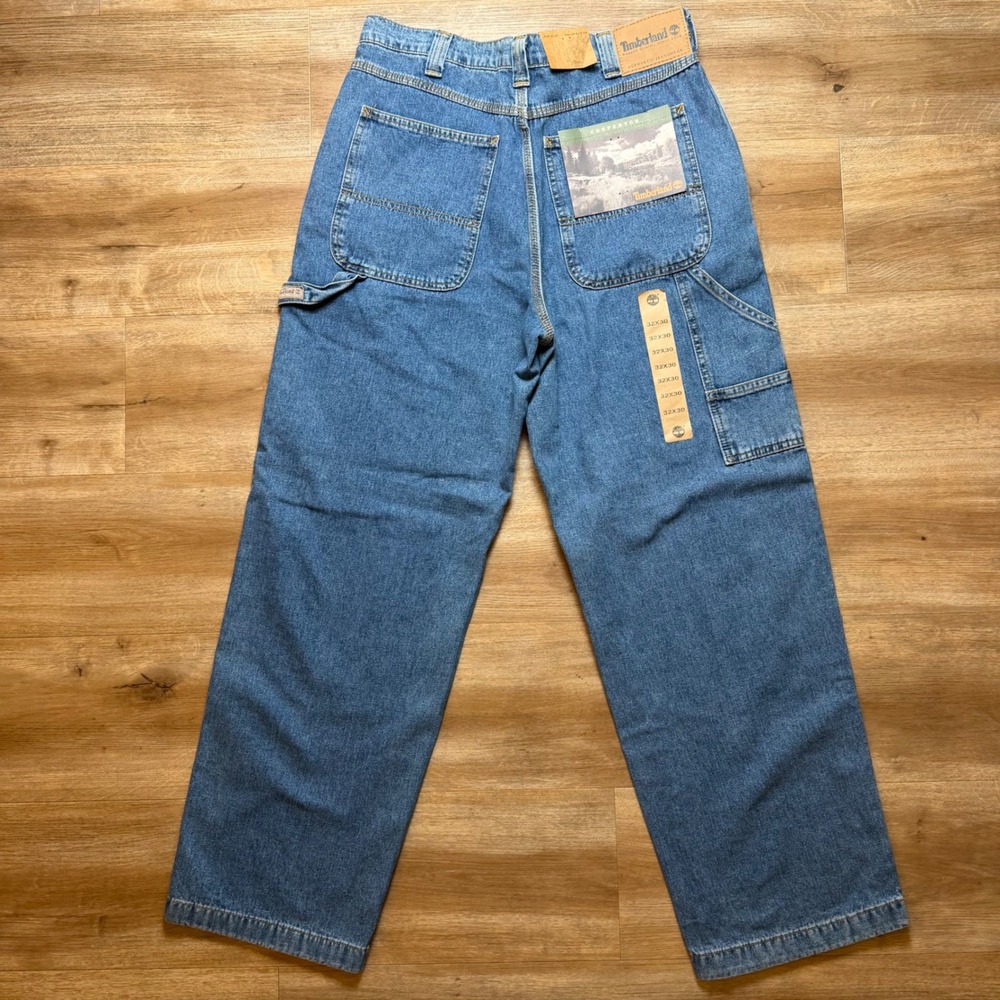 Timberland Carpenter Jeans Mens 32x30 Blue Medium Wash Rugged Workwear Denim NEW